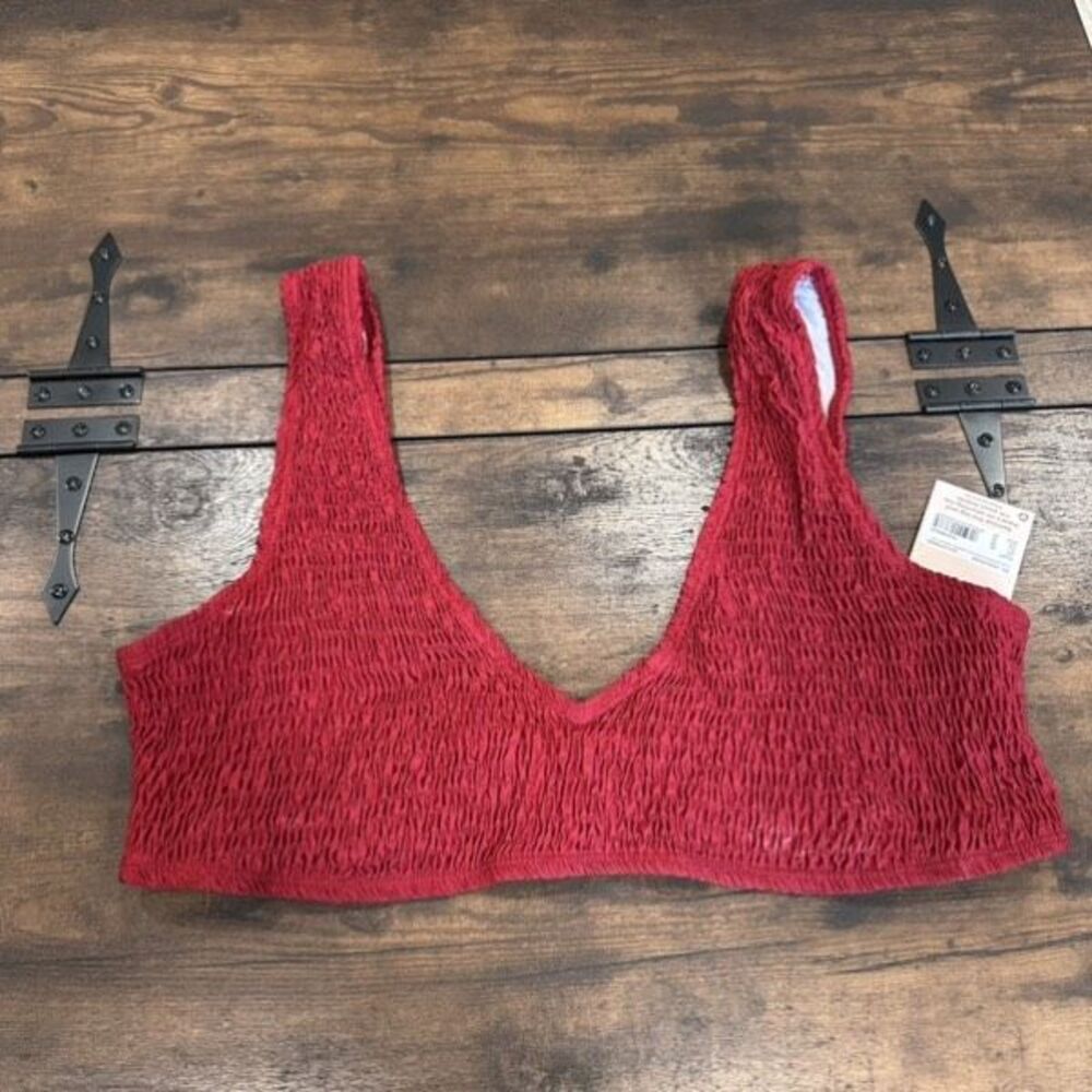 NWT Missguided Plus crinkle bikini in rust Red Size 16 XL - Picture 2 of 9